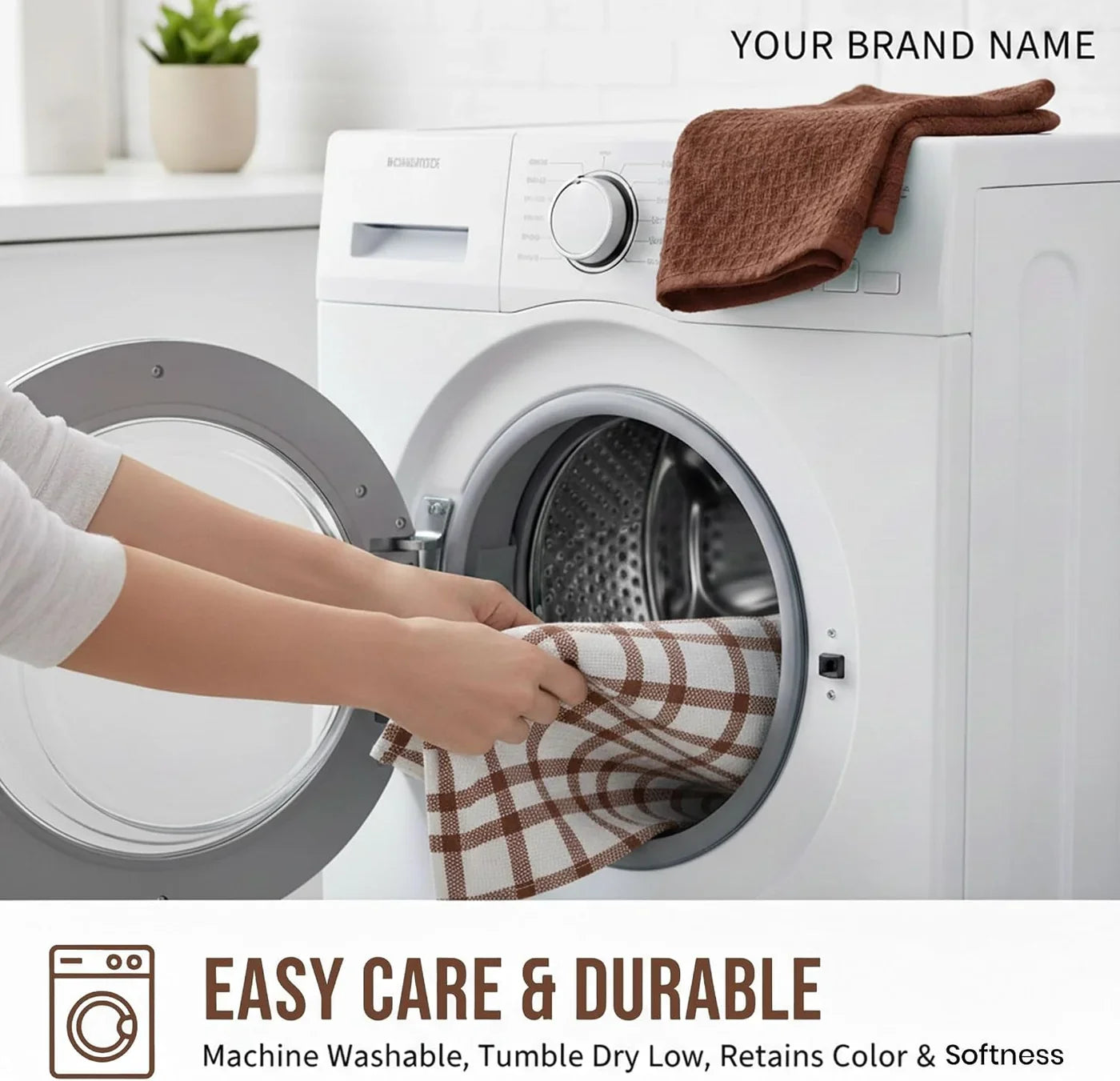Premium 144 Pack Waffle Weave Kitchen Dish Towels (15x25 Inch) - 100% Cotton
