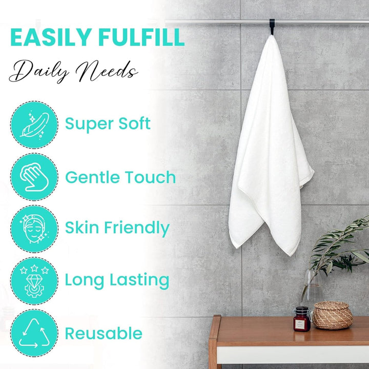 Soft 600 Pack (50 Dozens) White Hand Towels (16x27 Inch) - 100% Cotton