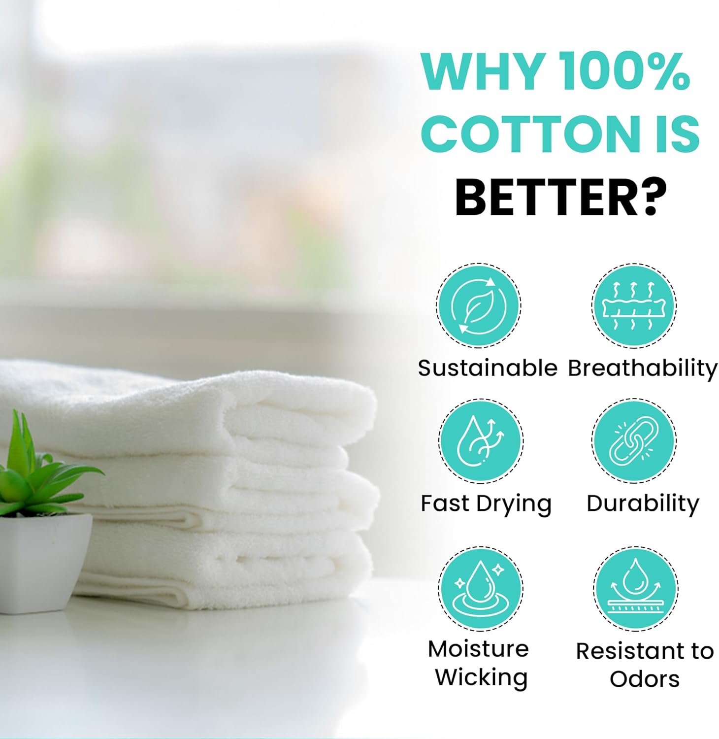 Soft 120 & 180 White Hand Towels (15X25 Inch) - 100% Cotton