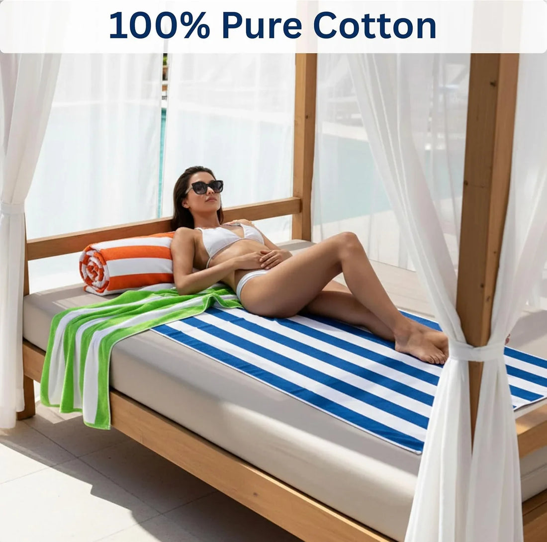 Luxury 24 Bright Colored Cabana Towels | 100% Premium Cotton | 24 Pieces Wholesale Pack