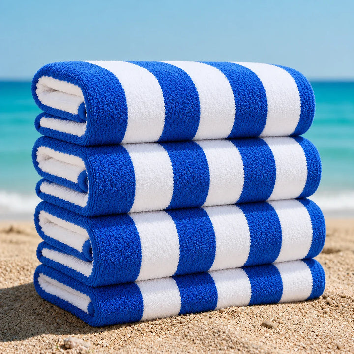 Luxury 24 Blue Cabana Towels | 100% Premium Cotton | 24 Pieces Wholesale Pack