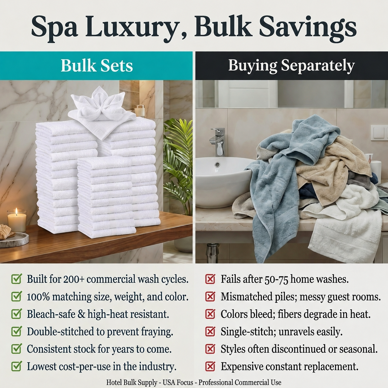 Soft Bulk Bath Towels | From Just $1.40/Towel — 100% Cotton | Wholesale Pack | All Sizes Available