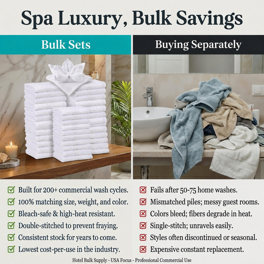 Soft Bulk Bath Towels | From Just $1.40/Towel — 100% Cotton | Wholesale Pack | All Sizes Available
