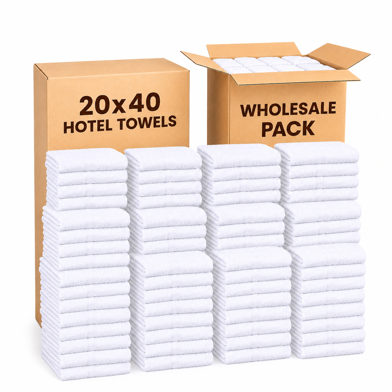 Soft (20x40 Inch Bath Towels) 60 & 300 Pieces Wholesale Pack