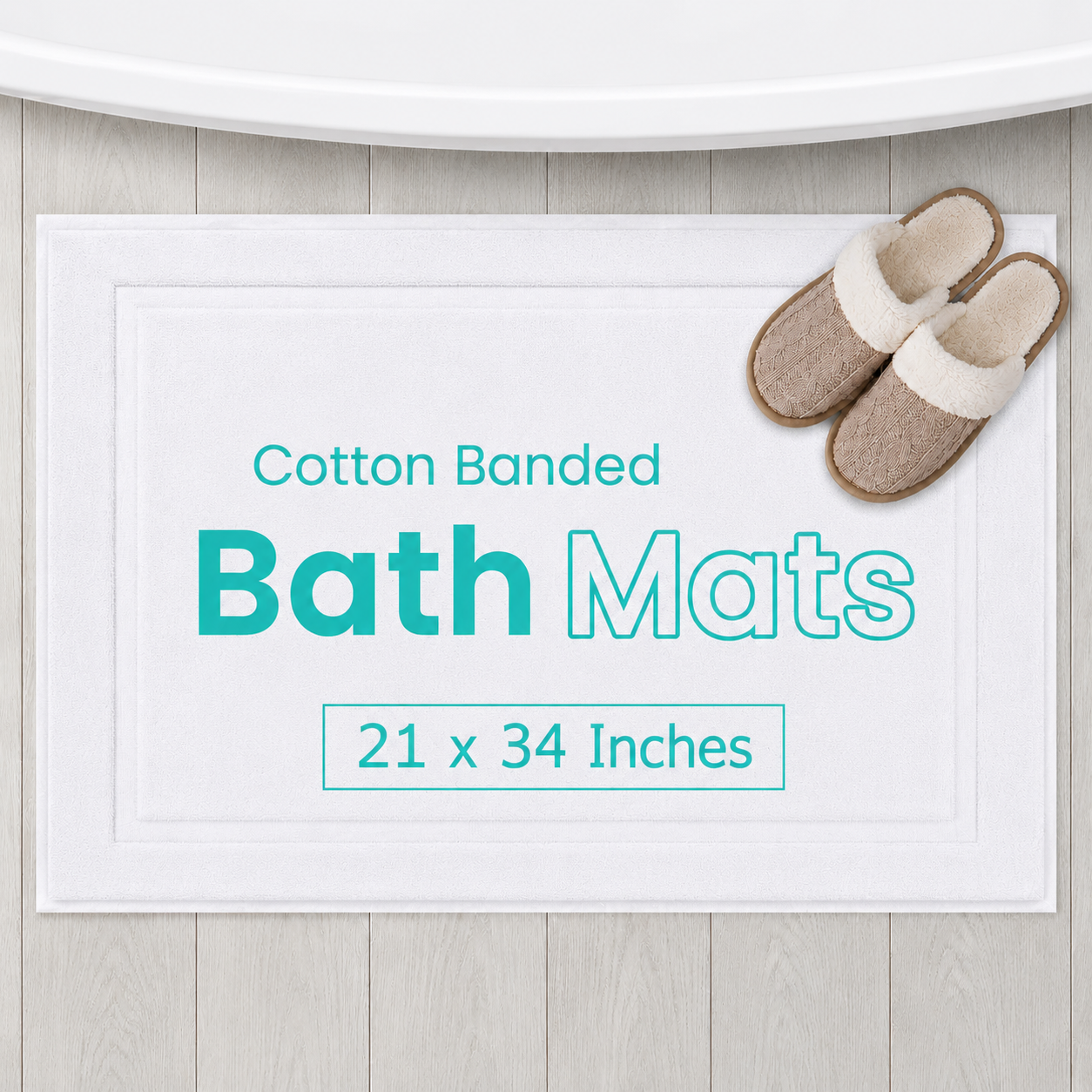 (1000 GSM ) Luxury 36 Pack Bath Stepping Mats  (21x34 Inch) - 100% Premium Cotton