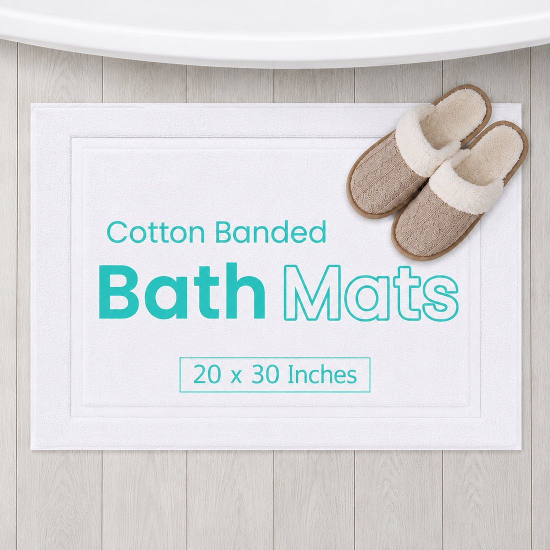 Soft 48 Pack Bath Mats (18x25 Inch) - 100% Ring-Spun Cotton