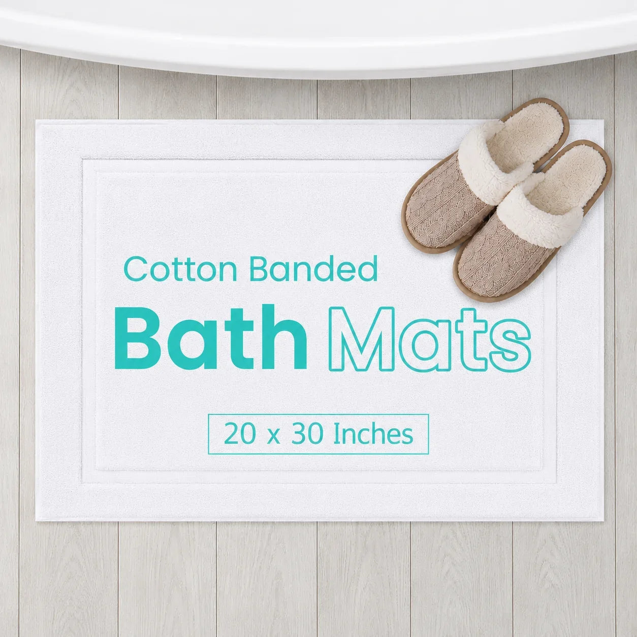 Soft 48 Pack Bath Mats (20x30 Inch) - 100% Ring-Spun Cotton