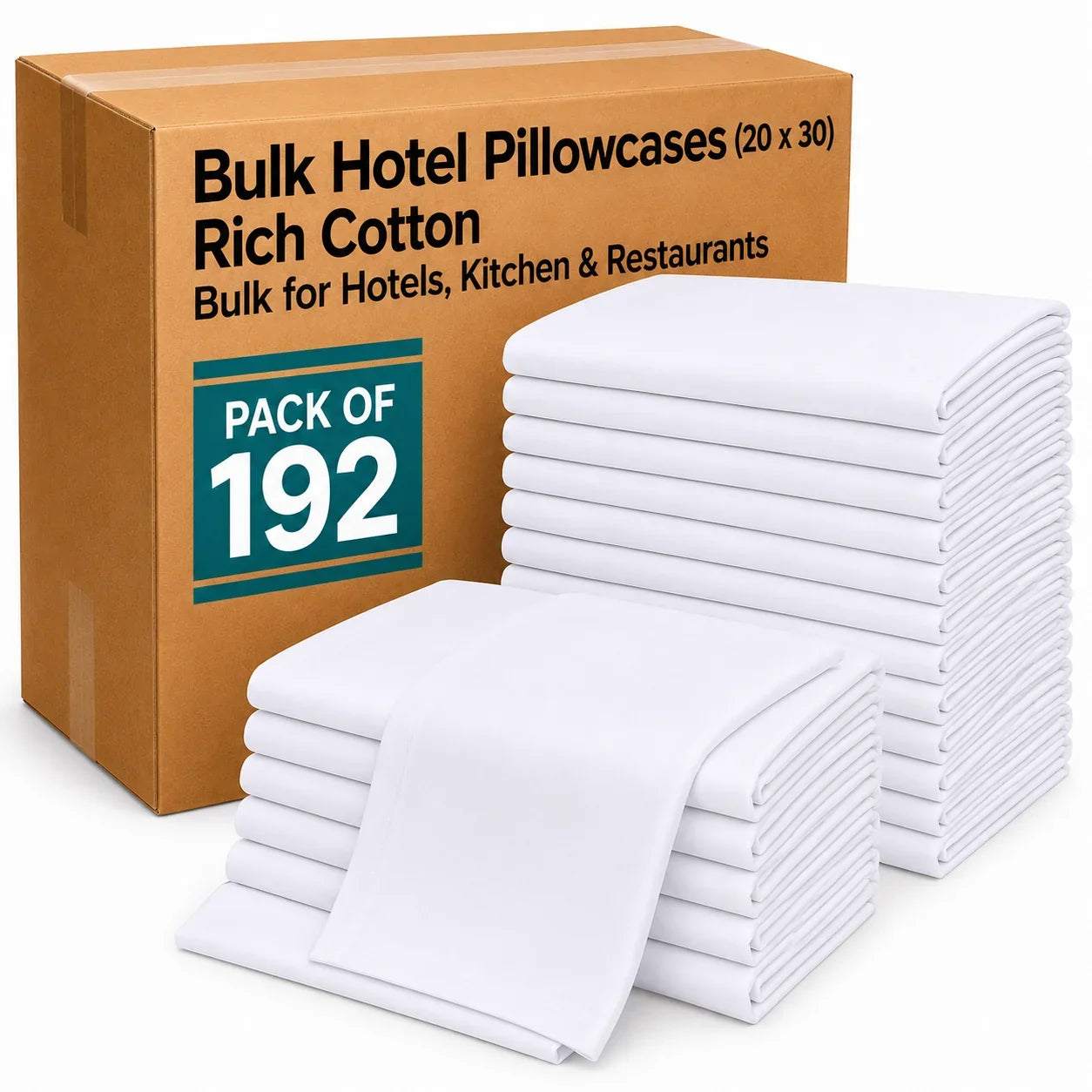 Soft Standard/Queen Size Pillow Cases (20 x 30 Inch) – Bulk Pack for Hospitality Use