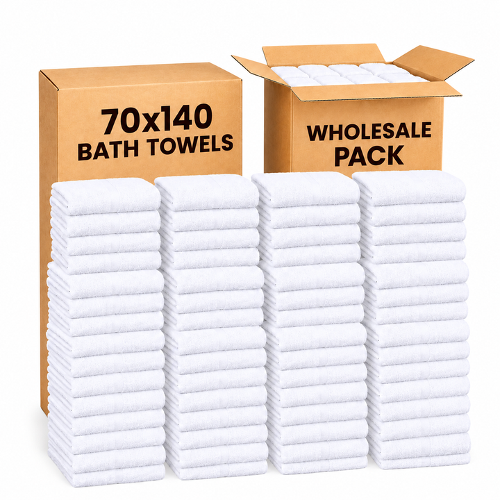 Soft (70x140 cm - Bath Towels)  – Just £3/Towel - 50 Pieces Wholesale Pack