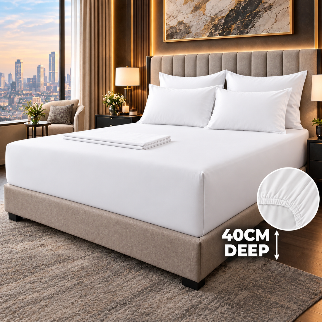 T-200 Cotton White Bed Sheets | Sheets for Hotels & Hospitality Use | 10 Pieces Wholesale Pack