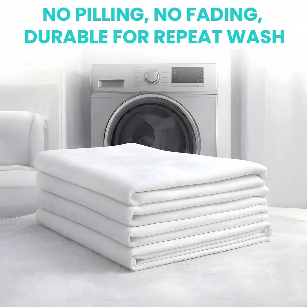 T-200 Cotton White Bed Sheets | Sheets for Hotels & Hospitality Use | 10 Pieces Wholesale Pack