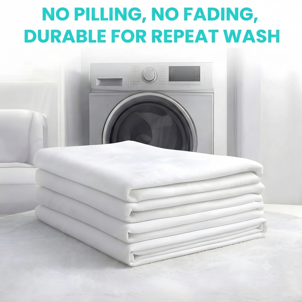 24 Pack Full T-200 Fitted Bed Sheets (54 x 80 x 15 Inch) – White Cotton Rich Polycotton – Soft, Durable Hospitality Quality Fitted Sheets for Hotels, Motels, Airbnb, Vacation Rentals, Nursing Homes & Spa