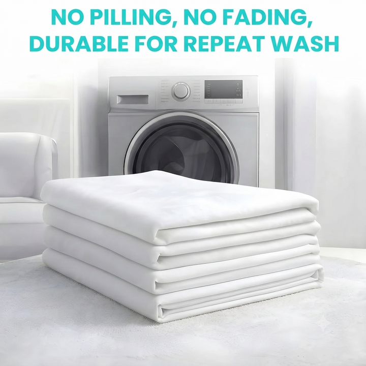 24 Pack Queen T-200 Fitted Bed Sheets (60 x 80 x 14 Inch) – White Cotton Rich Polycotton – Soft, Durable Hospitality Quality Fitted Sheets for Hotels, Motels, Airbnb, Vacation Rentals, Nursing Homes & Spa