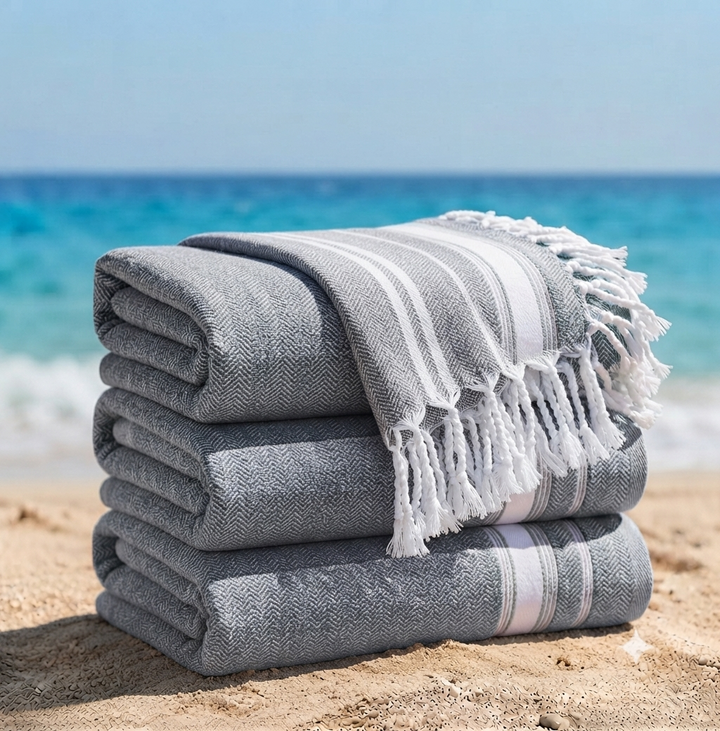 Luxury 24 Oversized Turkish Beach Towels– 100% Cotton – 24 Pieces Wholesale Pack