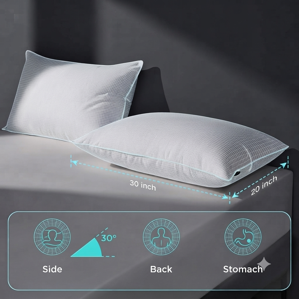 Soft 16 Pack Queen Size Pillows (30 x 20 Inch) – Bulk Pack for Hospitality Use