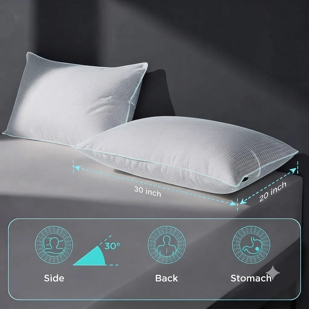 Soft Standard/Queen Size Pillows (30 x 20 Inch) – Bulk Pack for Hospitality Use