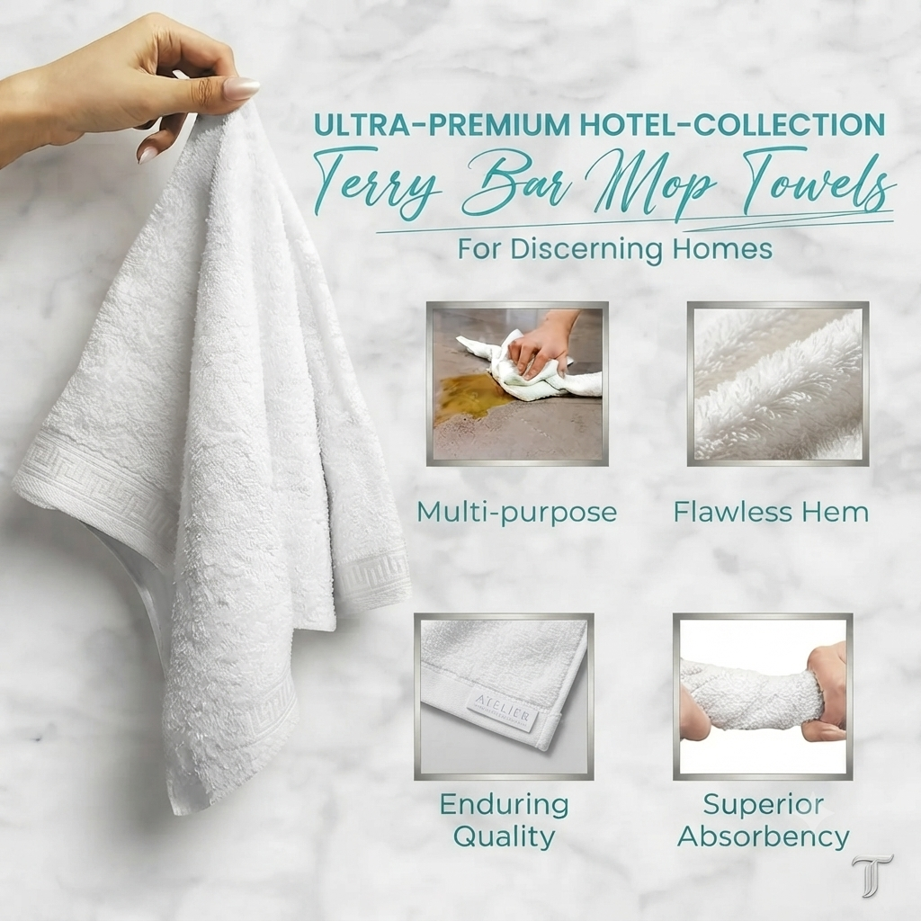 Economical 600 (25 Dozen) White Bar Mop Towels (16x19 Inch) - 100% Cotton - Super Absorbent Bar Towels for Restaurants, Bars, Hotels, Commercial Kitchens & Janitorial Cleaning - Soft & Durable