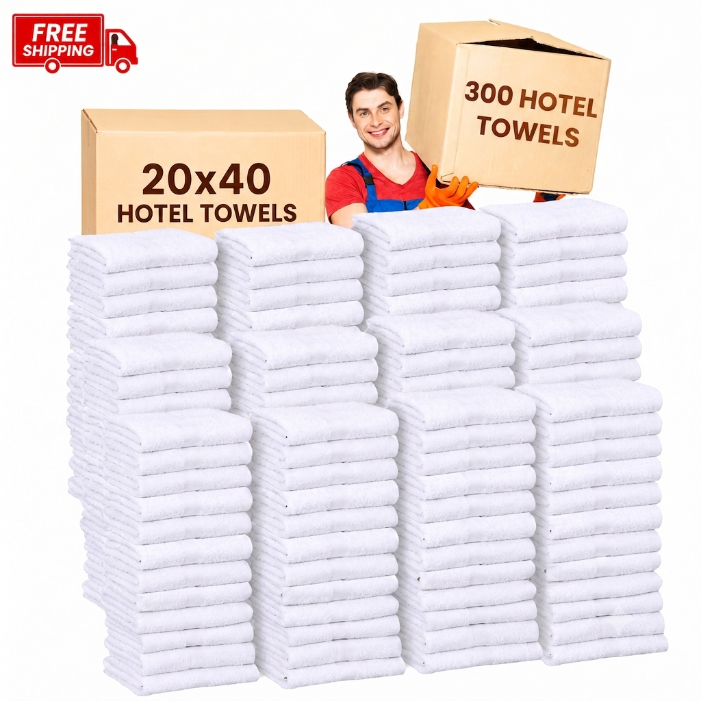 Soft 300/25 dozen (20x40 Inch) Bath Towels - Just $1.60/Towel - 100% Cotton - 300 Pieces Wholesale Pack