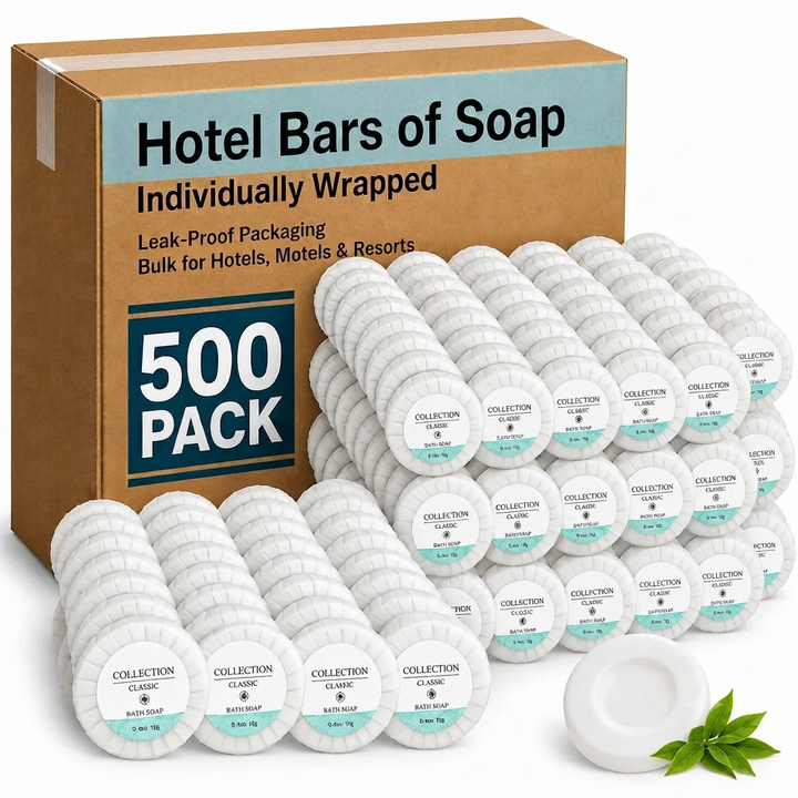 500 Mini Soap Bars 0.4 oz - Individually Wrapped Travel Size