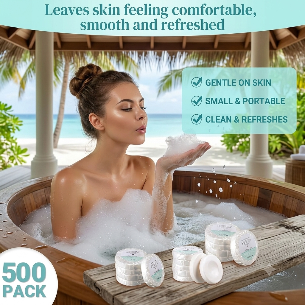 500 Mini Soap Bars 0.4 oz - Individually Wrapped Travel Size