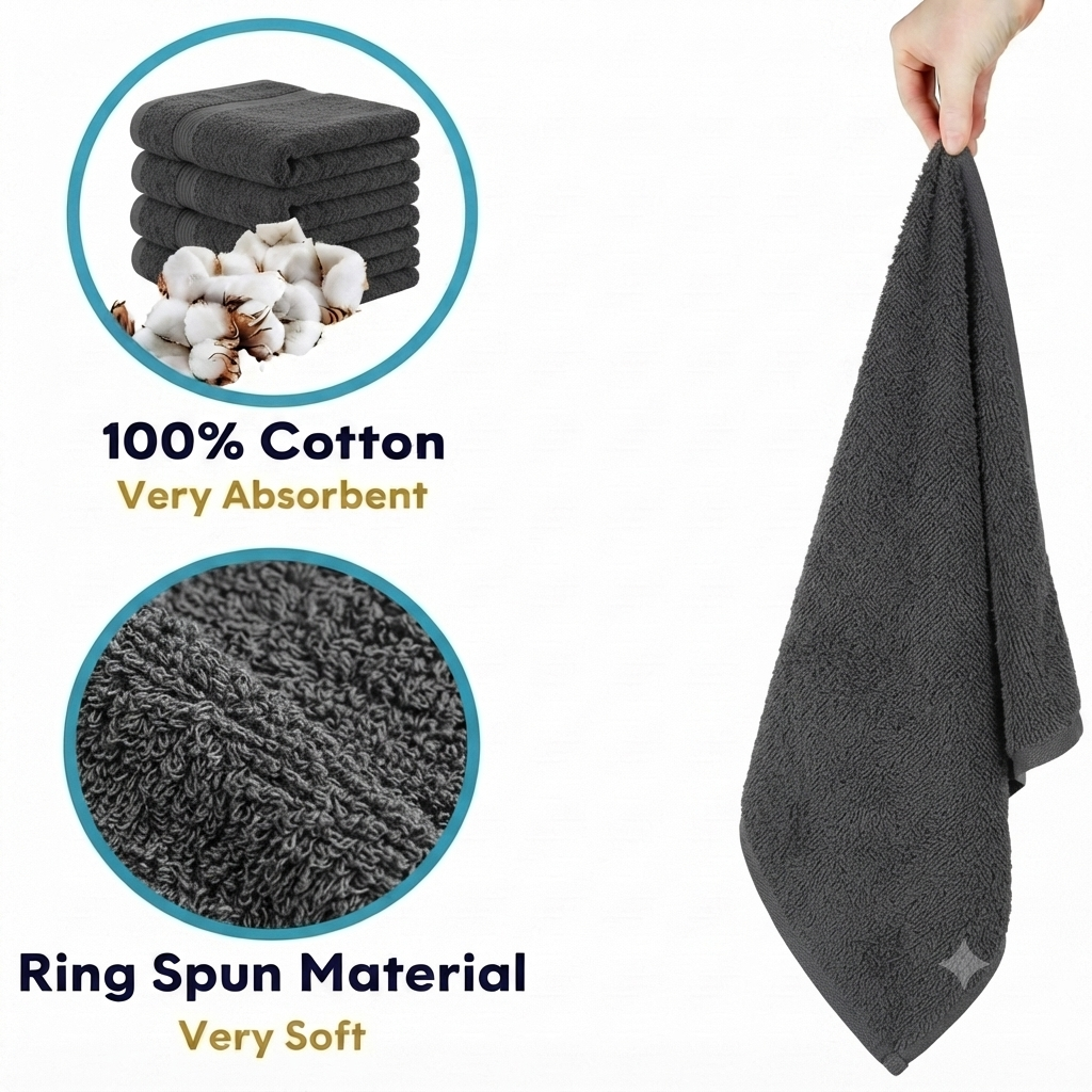Premium 216 Pack Gray Bar Mop Towels (16x19 Inch) - 100% Cotton - Super Absorbent Multi-Purpose Cleaning Towels for Restaurants, Bars, Hotels, Commercial Kitchens & Home Use