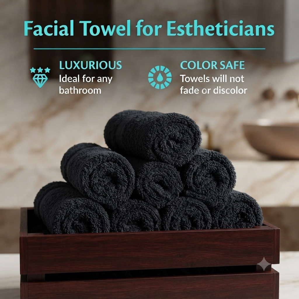 Premium 100 Bleach-Proof  Black Microfiber Salon Towels (16x27 Inch) - Soft & Quick Dry