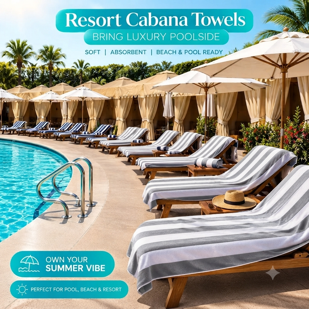 Luxury 24 Grey Cabana Towels | 100% Premium Cotton | 24 Pieces Wholesale Pack