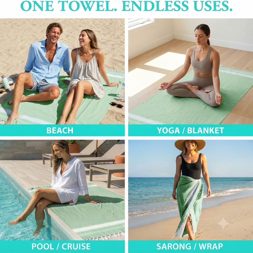 Soft 50 Oversized Turkish Beach Towels– 100% Cotton – 50 Pieces Wholesale Pack