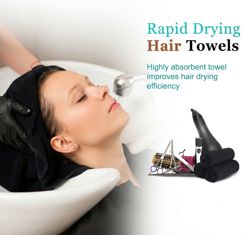 Luxury 72 Pack Black (Bleach-Proof) Salon Towels (16x27 Inch) - 100% Cotton - Bleach-Safe Hand Towels for Hair Salons, Nail Salons, Spas, Gyms & Home Hair Care - Soft & Quick Dry