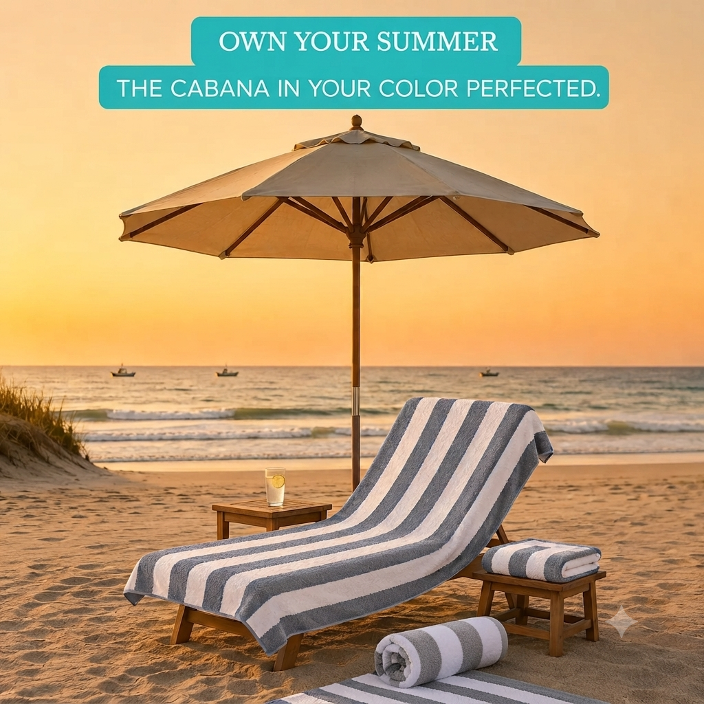 Luxury 24 Grey Cabana Towels | 100% Premium Cotton | 24 Pieces Wholesale Pack