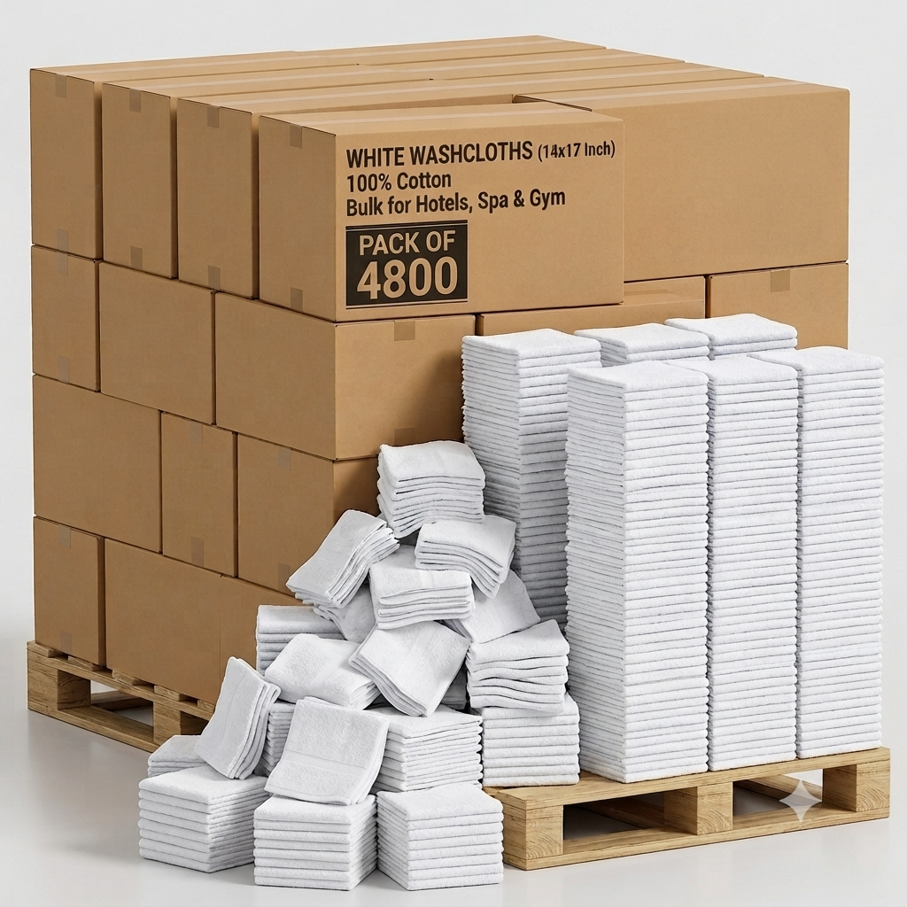 Economical 4800 Pack White Terry Bar Towels (14x17 Inch) - 100% Cotton Terry Cloth Shop Rags - Commercial Cleaning Towels for Restaurants, Bars, Hotels, Janitorial, Automotive & Industrial Use - Durable & Highly Absorbent