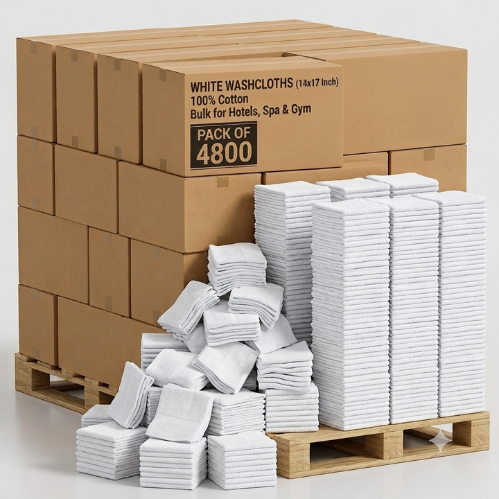 Economical 4800 Pack White Terry Bar Towels (14x17 Inch) - 100% Cotton Terry Cloth Shop Rags - Commercial Cleaning Towels for Restaurants, Bars, Hotels, Janitorial, Automotive & Industrial Use - Durable & Highly Absorbent