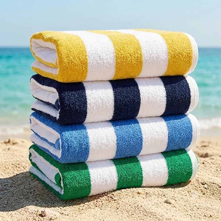 Soft 50 Cabana Bulk Beach Towels - Just $4/Towel |  100% Cotton | 50 Pieces Wholesale Pack