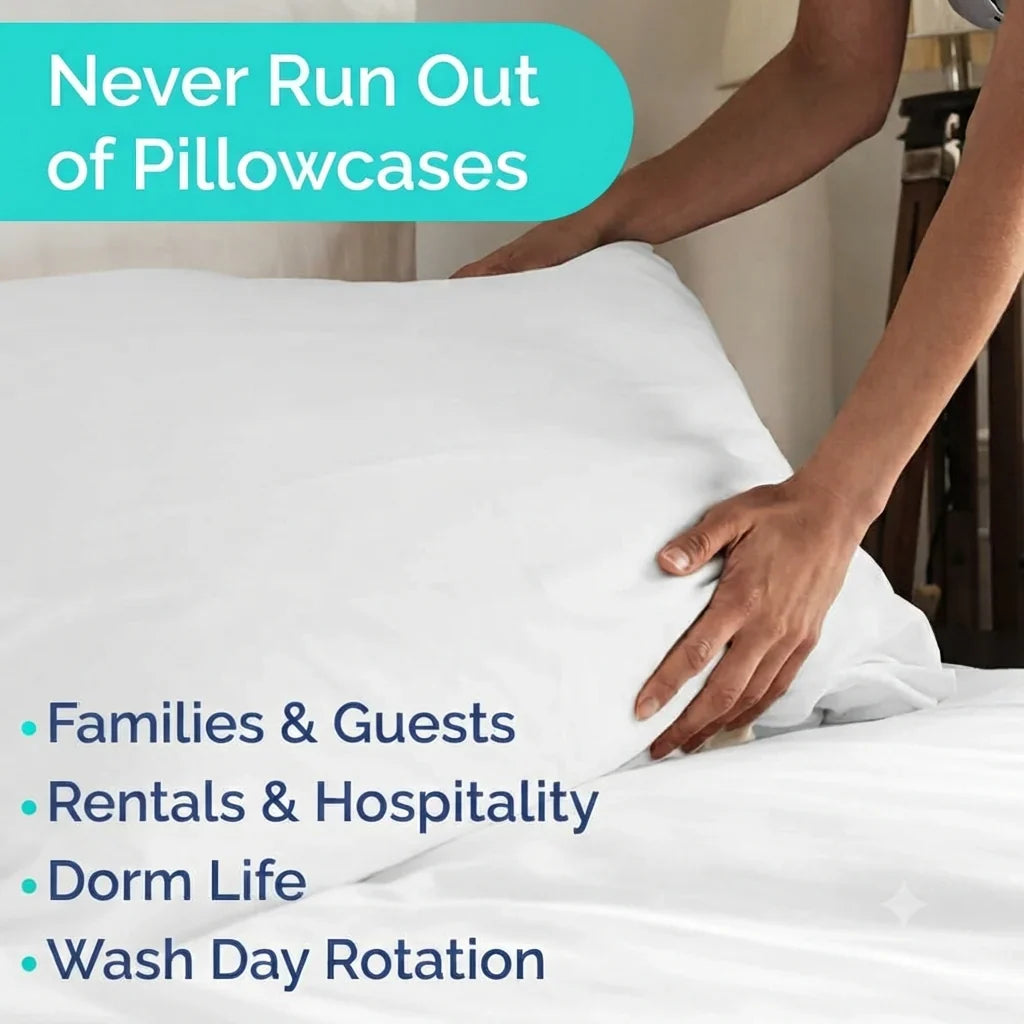 Soft Zippered 72 Pack Standard Pillow Protectors (20 x 30 Inch) – White Cotton Sateen – Soft, Breathable Pillow Covers with Zipper Closure for Hotels, Motels, Airbnb, Vacation Rentals & Healthcare