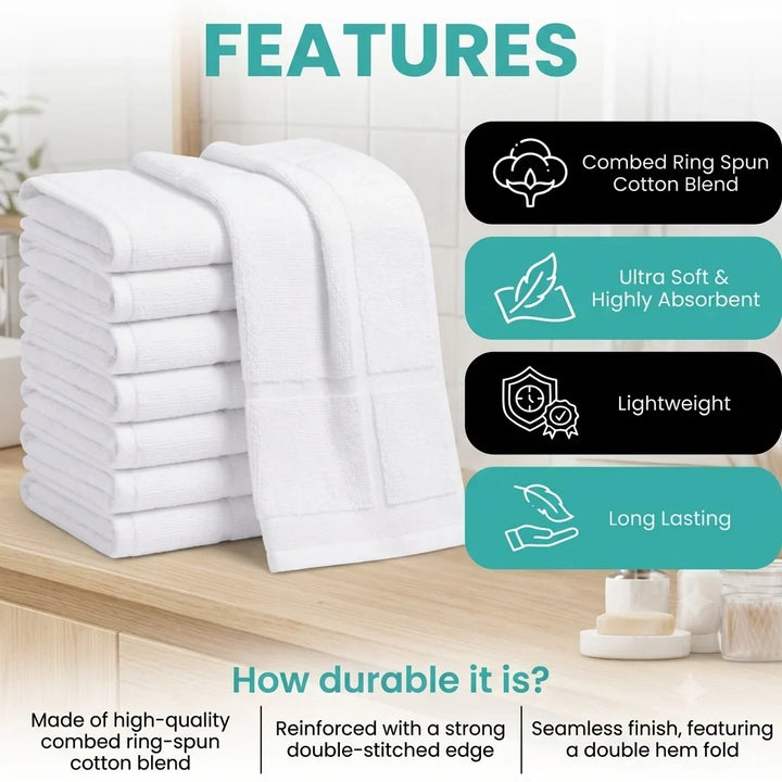Soft 48 Pack Bath Mats (20x30 Inch) - 100% Ring-Spun Cotton