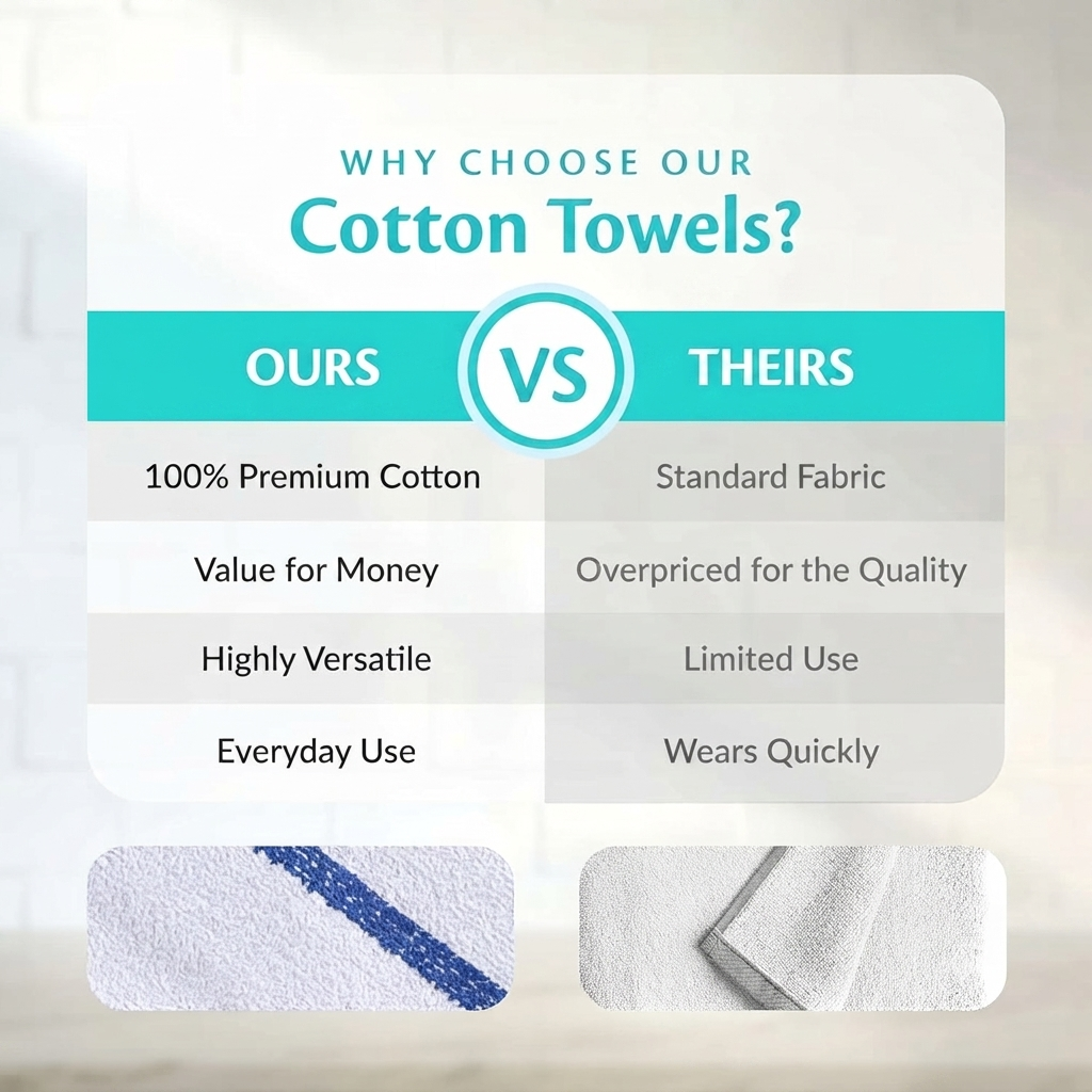 Soft 300 Pack Blue Striped White Bar Mop Towels (16x19 Inch) - 100% Cotton