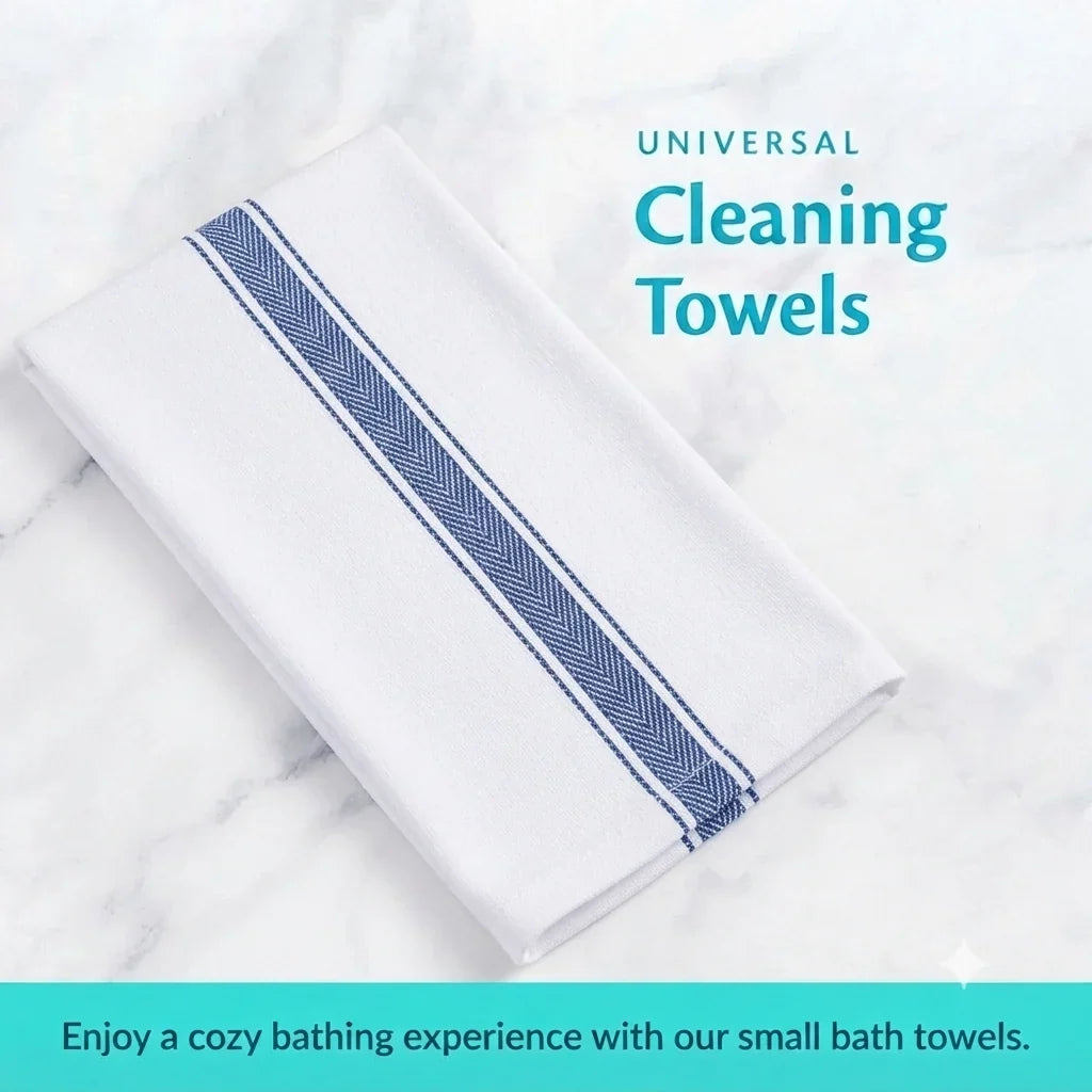 Soft 300 Pack  Striped Dish Towels (15x25 Inch) - 100% Cotton