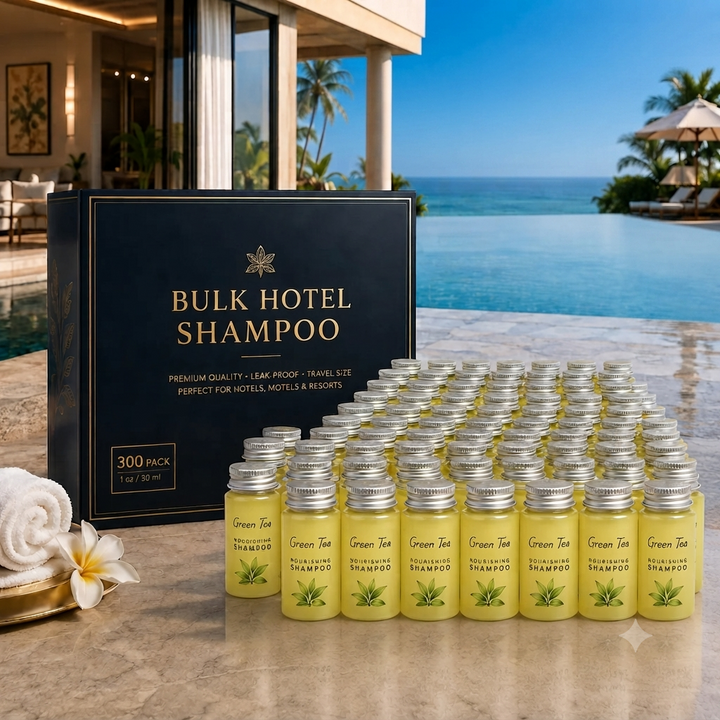 300 Travel Size Hotel Shampoo Bottles Case