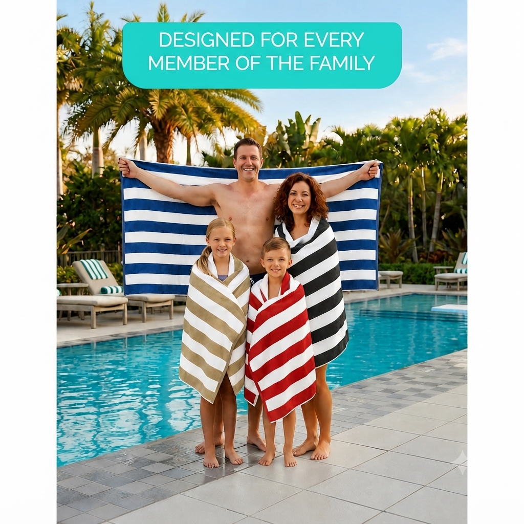 Soft 50 Cabana Bulk Beach Towels - Just $4/Towel |  100% Cotton | 50 Pieces Wholesale Pack