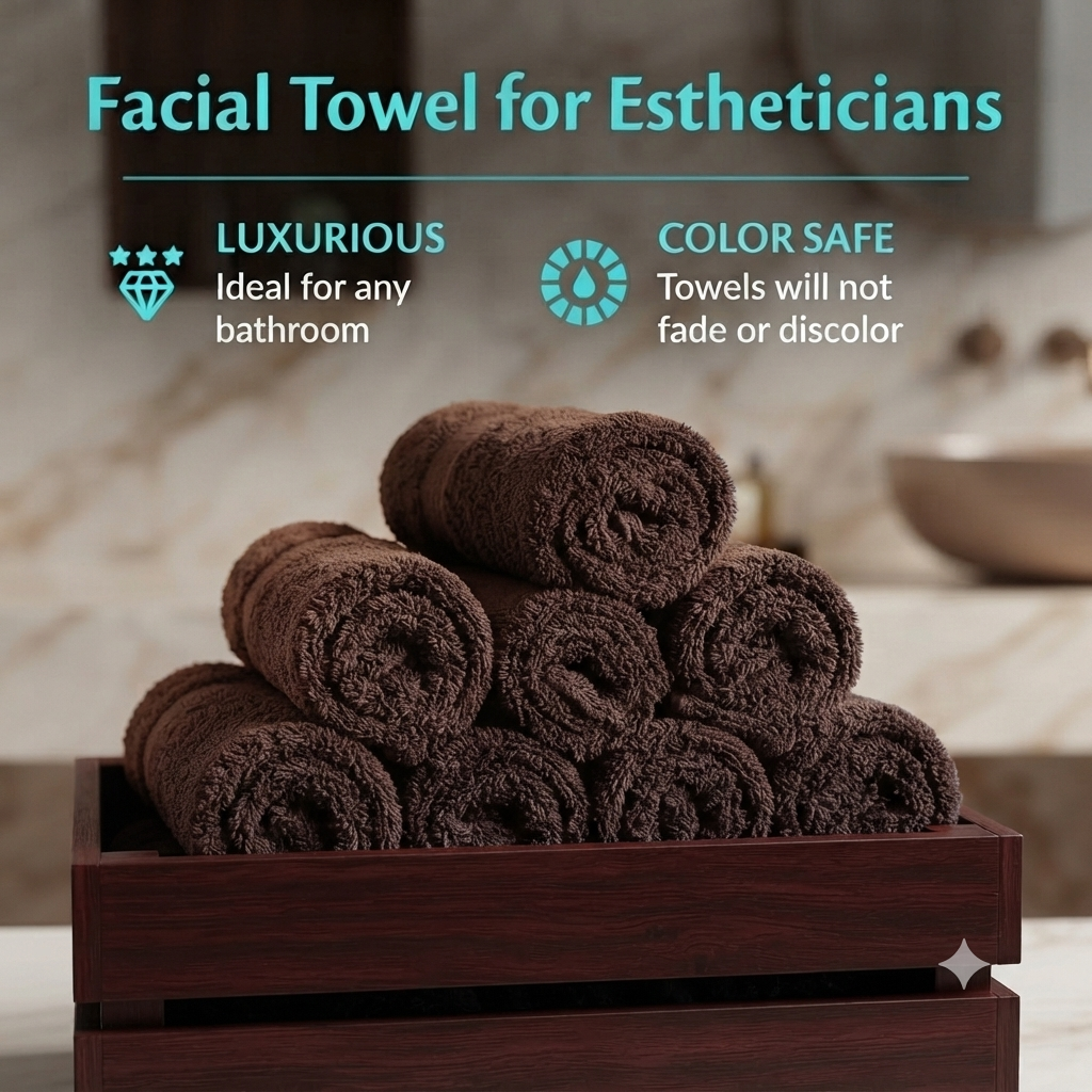 Premium 120 Pack Brown Salon Hand Towels (16x27 Inch) - 100% Cotton - Dobby Border Hand Towels for Hair Salons, Nail Salons, Spas, Gyms & Home Hair Care - Soft & Quick Dry
