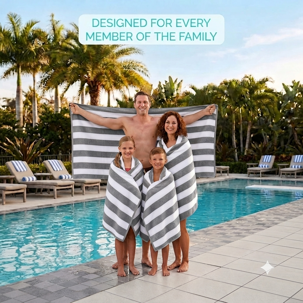 Luxury 24 Grey Cabana Towels | 100% Premium Cotton | 24 Pieces Wholesale Pack