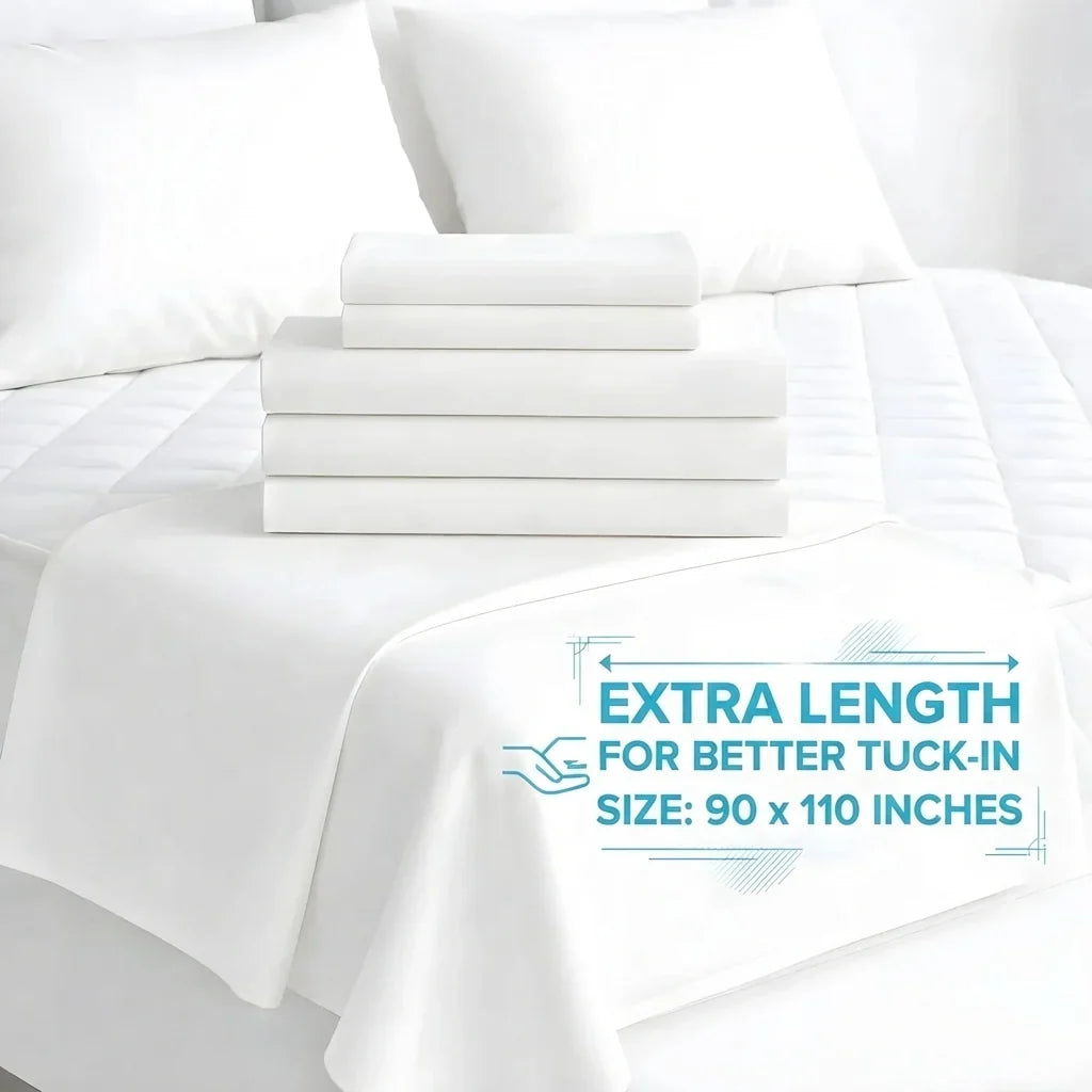 T-200 White Bed Sheets | Sheets for Hotels & Hospitality Use