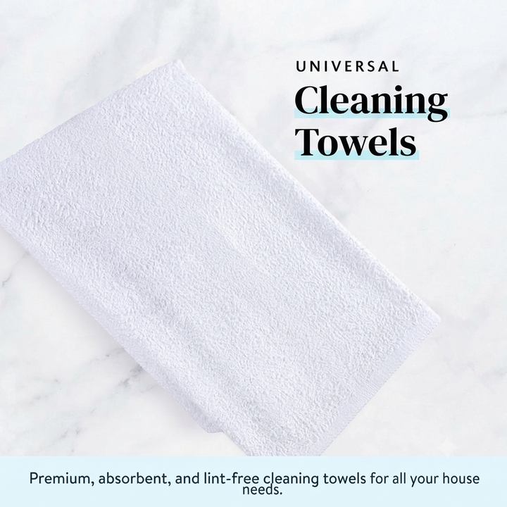 Economical 300 (25 Dozen) White Bar Mop Towels (16x19 Inch) - 100% Cotton - Super Absorbent Bar Towels for Restaurants, Bars, Hotels, Commercial Kitchens & Janitorial Cleaning - Soft & Durable