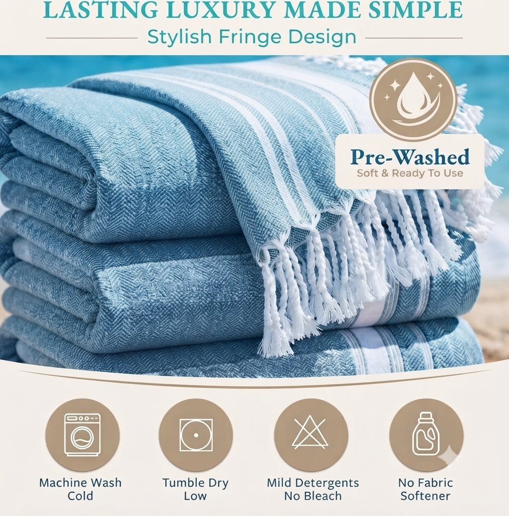 Luxury Oversized Turkish Beach Towels– 100% Cotton – 24 & 36 Wholesale Pack