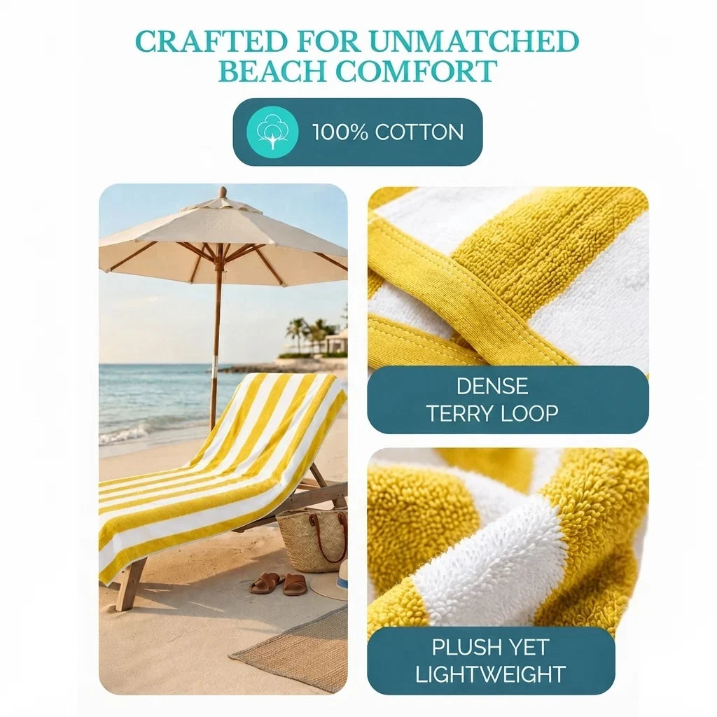 Luxury 24 Bright Colored Cabana Towels | 100% Premium Cotton | 24 Pieces Wholesale Pack