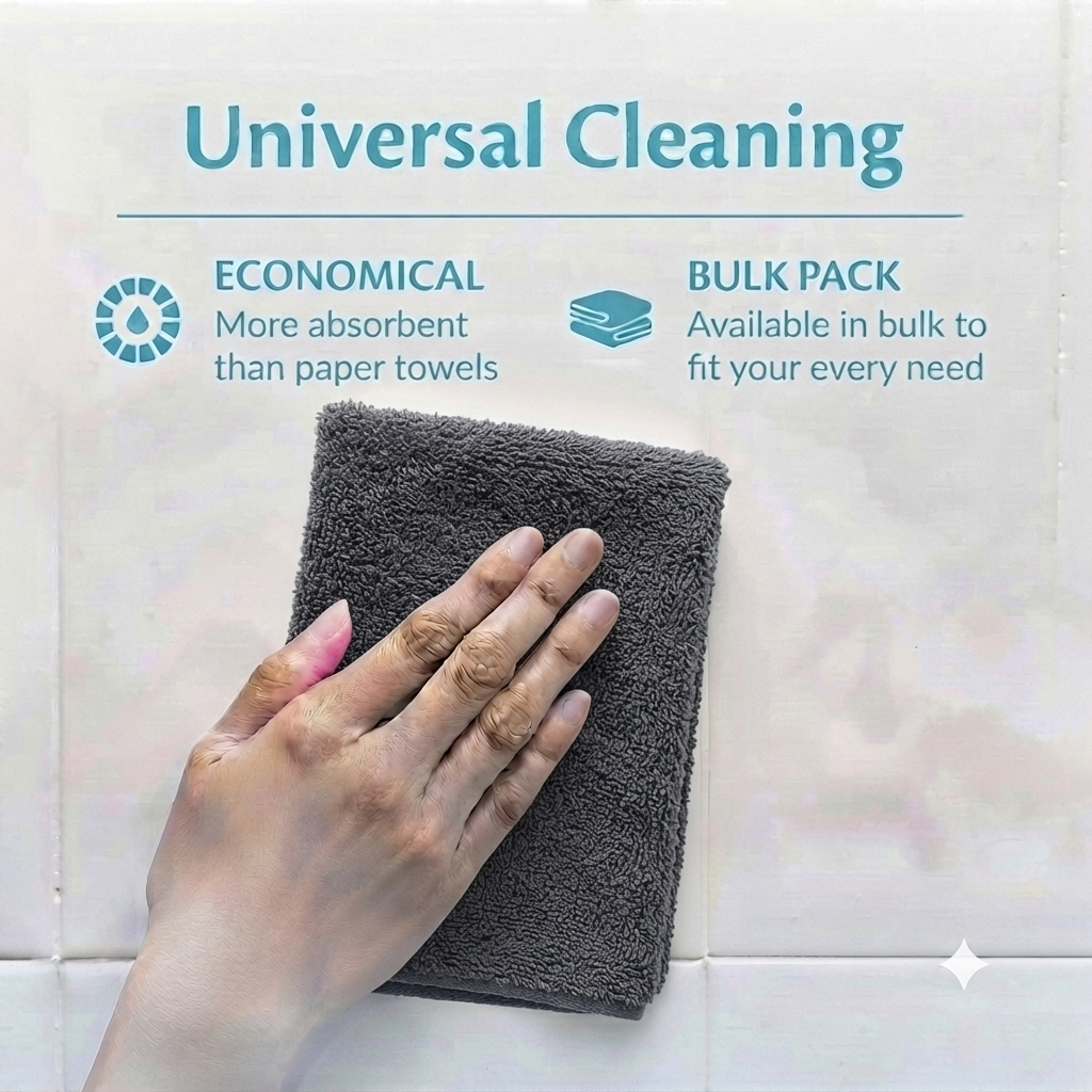 Premium 216 Pack Gray Bar Mop Towels (16x19 Inch) - 100% Cotton - Super Absorbent Multi-Purpose Cleaning Towels for Restaurants, Bars, Hotels, Commercial Kitchens & Home Use